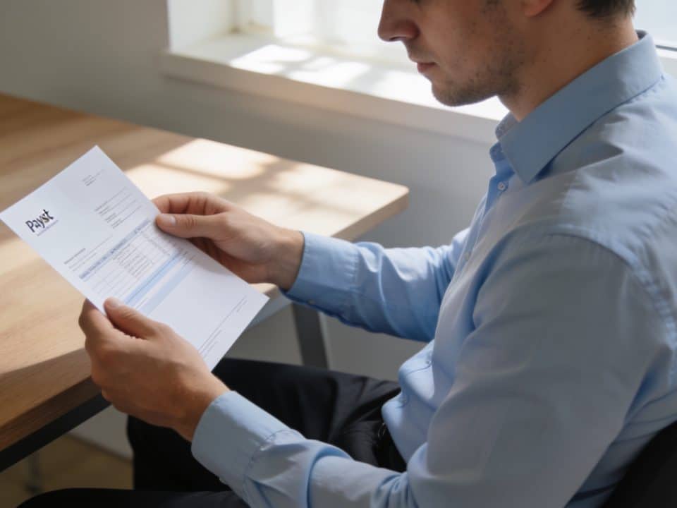 employe belge verifiant sa fiche de paie